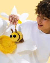 Load image into Gallery viewer, Queen Bee + Bee Plush Keychain Set