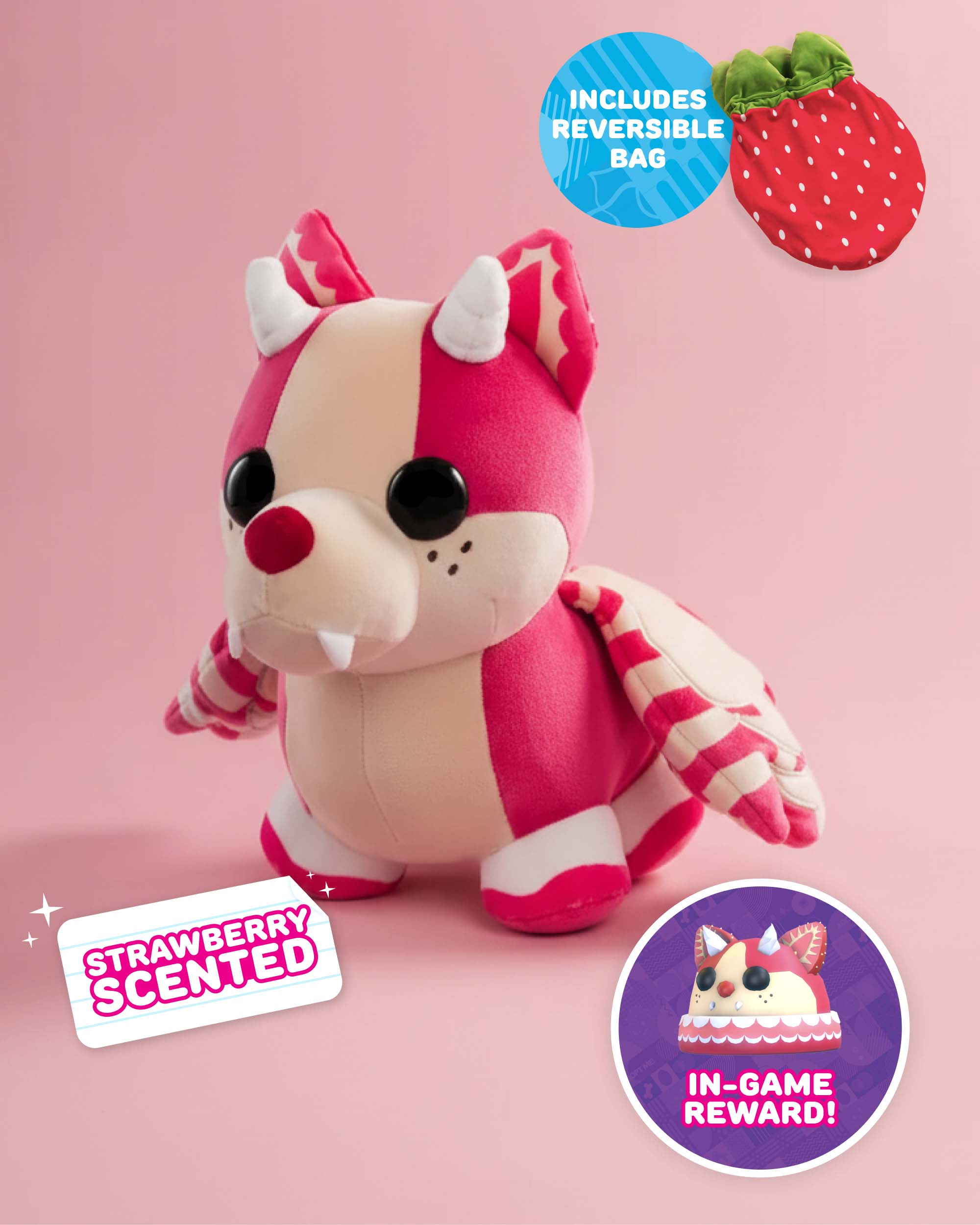 Pre-Order Adopt Me!: Strawberry Shortcake Bat Dragon Scented Plush + R ...
