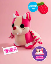 Load image into Gallery viewer, Pre-Order Adopt Me!: Strawberry Shortcake Bat Dragon Scented Plush + Reversible Bag
